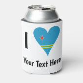 I Love (Aruba Heart Flag) gepersonaliseerd Blikjeskoeler (Blikje Achterkant)