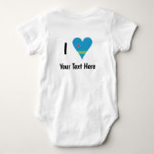 I Love (Aruba Heart Flag) gepersonaliseerd Romper (Achterkant)
