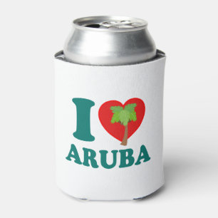 I Love Aruba Palm Tree Blikjeskoeler