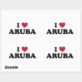 I Love Aruba Rechthoekige Sticker (Vel)