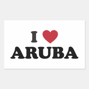 I Love Aruba Rechthoekige Sticker
