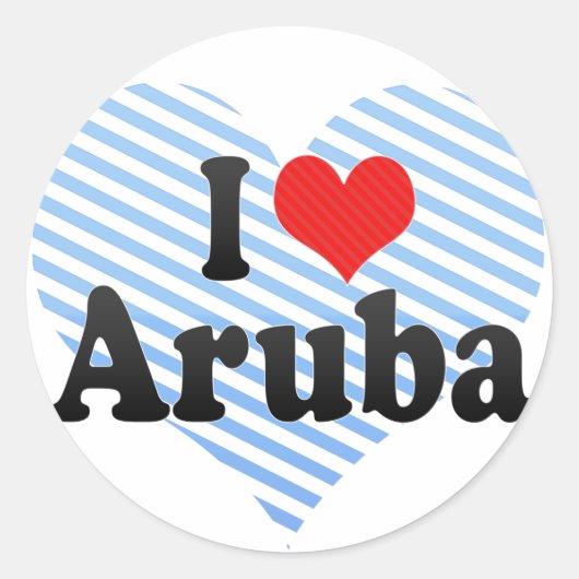 I Love Aruba Ronde Sticker (Voorkant)