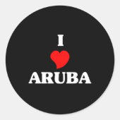 I Love Aruba Ronde Sticker (Voorkant)