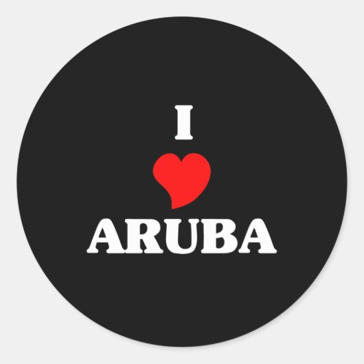 I Love Aruba Ronde Sticker (Voorkant)