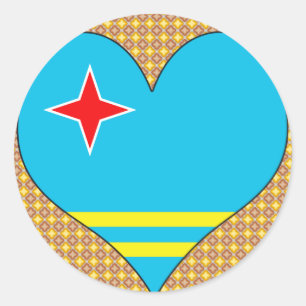 I Love Aruba Ronde Sticker