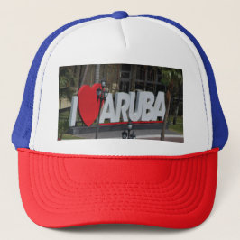 "I Love Aruba" sign, photography, Trucker Pet