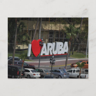 "I Love Aruba"-teken, Fotografie, Briefkaart