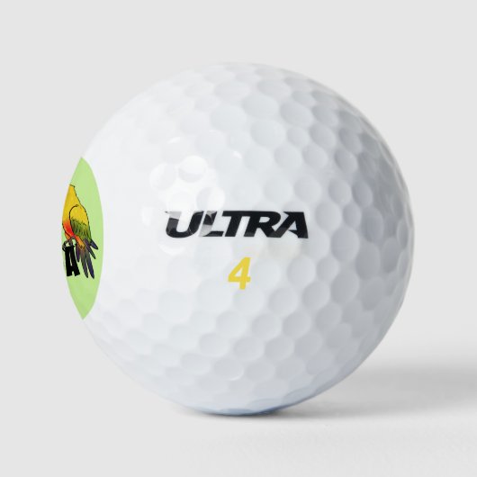 I Love Aruba text design with Parrot Golfballen (Logo)