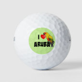 I Love Aruba text design with Parrot Golfballen (Voorkant)