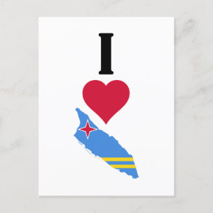 I Love Aruba Vertical I Heart Aruba Flag Map Briefkaart