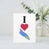 I Love Aruba Vertical I Heart Aruba Flag Map Briefkaart (Staand voorkant)