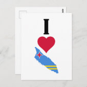 I Love Aruba Vertical I Heart Aruba Flag Map Briefkaart (Voorkant / Achterkant)