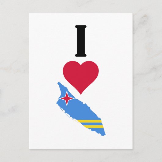 I Love Aruba Vertical I Heart Aruba Flag Map Briefkaart (Voorkant)