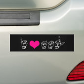 I Love ASL (American Sign Language) Bumpersticker (Op auto)