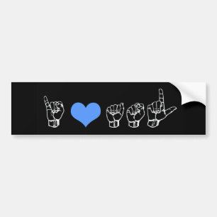 I Love ASL (American Sign Language) Bumpersticker