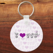 I Love ASL (American Sign Language) Sleutelhanger (Voorkant)