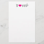 I Love ASL (American Sign Language) Stationery Briefpapier (Voorkant)