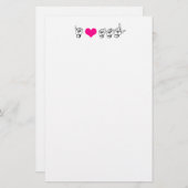 I Love ASL (American Sign Language) Stationery Briefpapier (Voorkant / Achterkant)