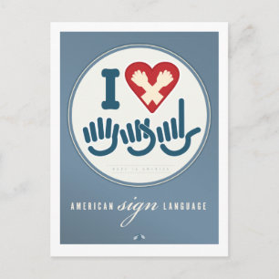 I Love ASL Briefkaart