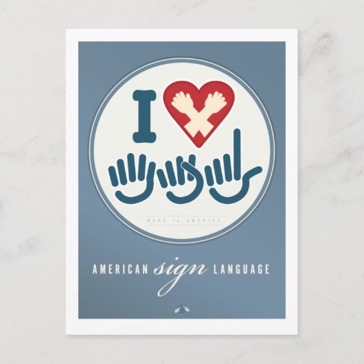 I Love ASL Briefkaart (Voorkant)