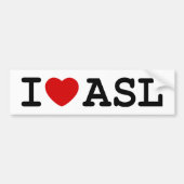 I Love ASL Bumpersticker (Voorkant)