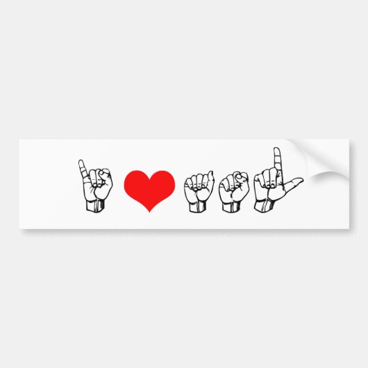 I Love ASL Bumpersticker (Voorkant)