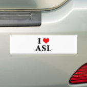 I Love ASL Bumpersticker (Op auto)