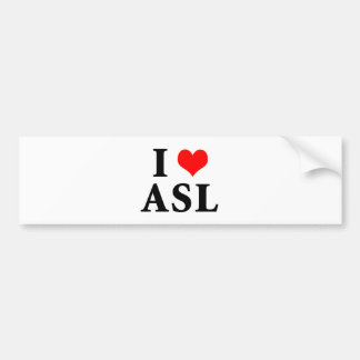 I Love ASL Bumpersticker