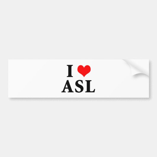 I Love ASL Bumpersticker (Voorkant)