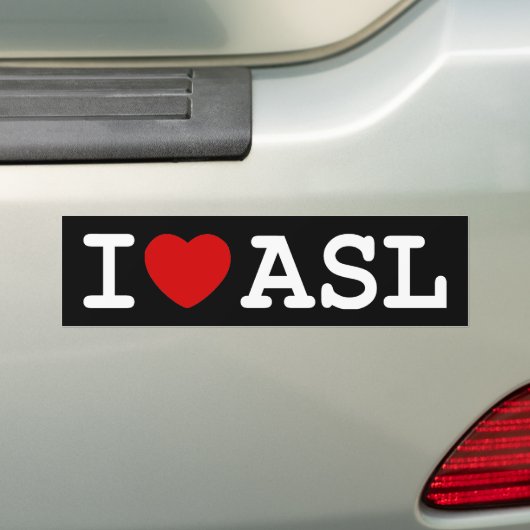 I Love ASL Bumpersticker (Op auto)