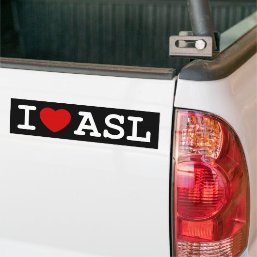 I Love ASL Bumpersticker (Op Truck)