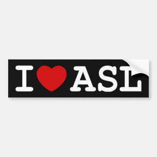 I Love ASL Bumpersticker