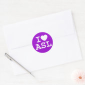I Love ASL (Color) Ronde Sticker (Envelop)