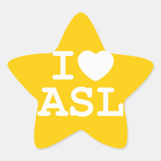 I Love ASL (Color) Ster Sticker