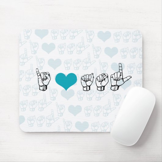 I Love ASL Mousepad Muismat (Met muis)