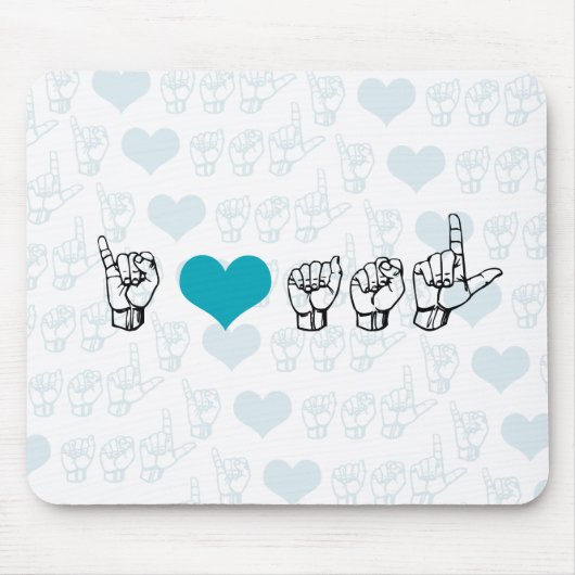 I Love ASL Mousepad Muismat (Voorkant)