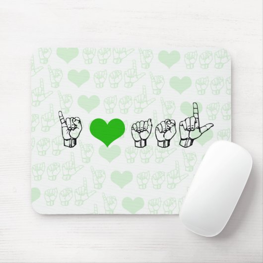 I Love ASL Mousepad Muismat (Met muis)