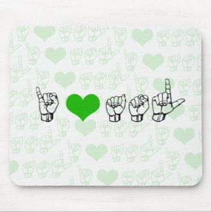 I Love ASL Mousepad Muismat
