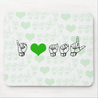 I Love ASL Mousepad Muismat