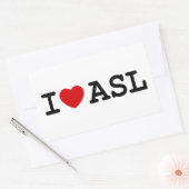 I Love ASL Rechthoekige Sticker (Envelop)