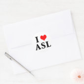 I Love ASL Ronde Sticker (Envelop)