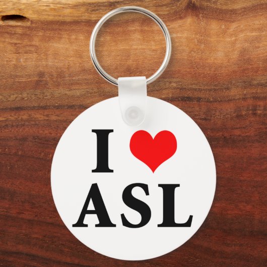 I Love ASL Sleutelhanger (Voorkant)