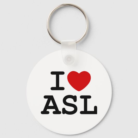 I Love ASL Sleutelhanger (Voorkant)