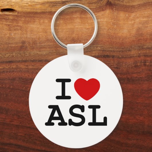 I Love ASL Sleutelhanger (Voorkant)