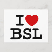 I Love ASL (White) Briefkaart (Voorkant)