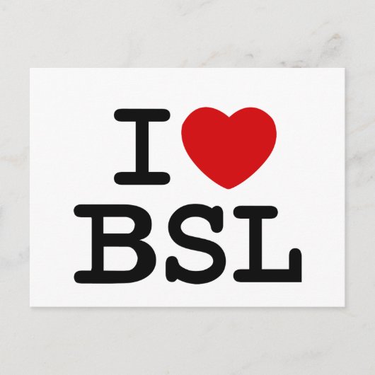 I Love ASL (White) Briefkaart (Voorkant)