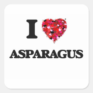 I Love Asparagus food design Vierkante Sticker