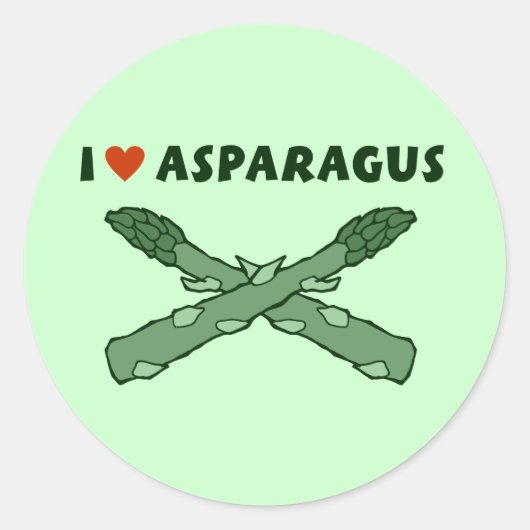 I Love Asparagus Ronde Sticker (Voorkant)