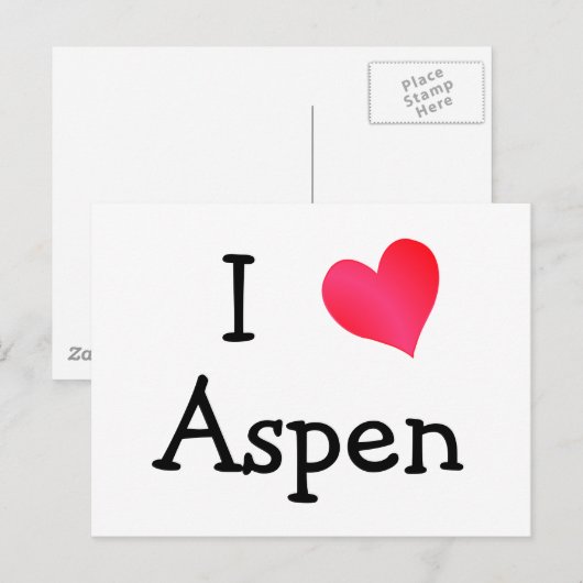 I Love Aspen Briefkaart (Voorkant / Achterkant)