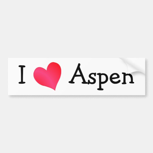 I Love Aspen Bumpersticker (Voorkant)